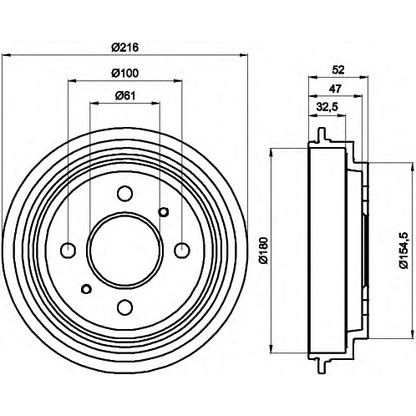 Фото Тормозной барабан HELLA 8DT355301471