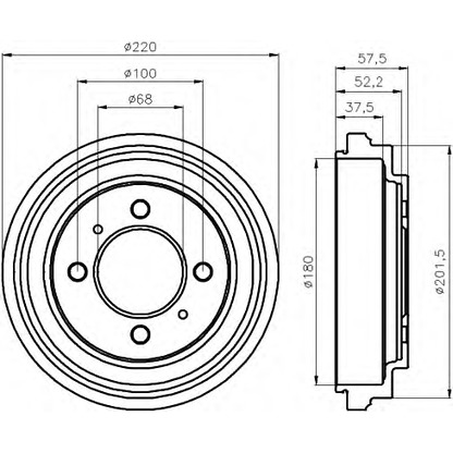 Photo Brake Drum HELLA 8DT355301481