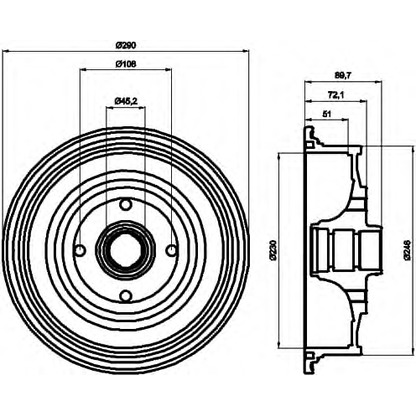 Photo Brake Drum HELLA 8DT355301601