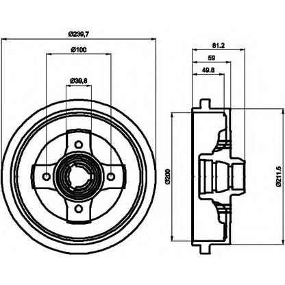 Photo Brake Drum HELLA 8DT355301701