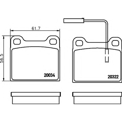 Photo Kit de plaquettes de frein, frein à disque HELLA 8DB355007631