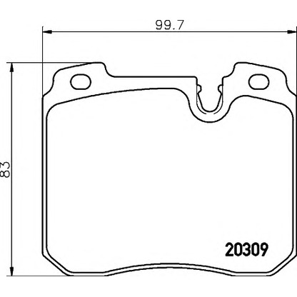 Photo Kit de plaquettes de frein, frein à disque HELLA 8DB355008071