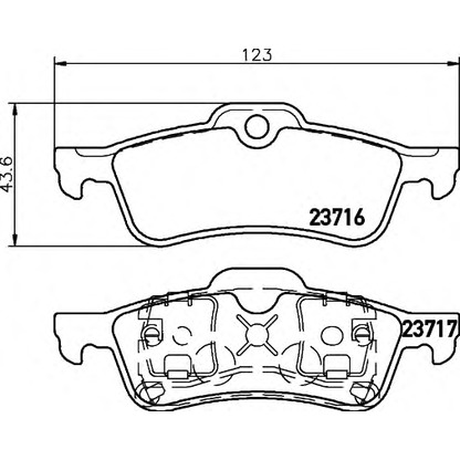 Photo Brake Pad Set, disc brake HELLA 8DB355009181