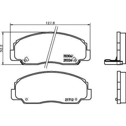 Photo Brake Pad Set, disc brake HELLA 8DB355009791