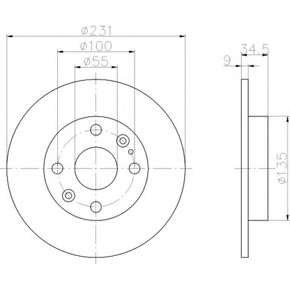 Photo Brake Disc HELLA 8DD355106471