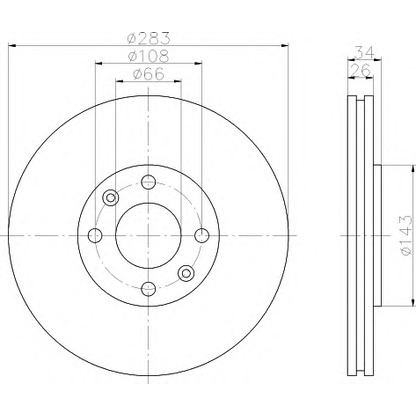 Photo Brake Disc HELLA 8DD355108371