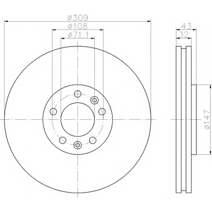 Photo Brake Disc HELLA 8DD355108421