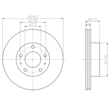 Photo Brake Disc HELLA 8DD355104401