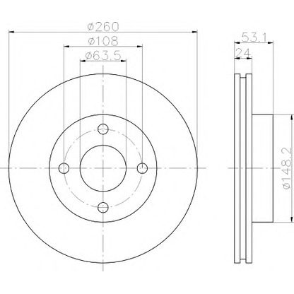 Photo Brake Disc HELLA 8DD355101391