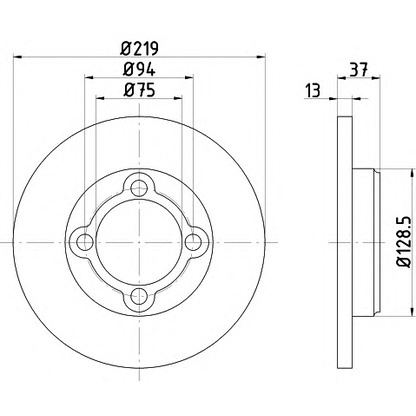 Photo Brake Disc HELLA 8DD355103651