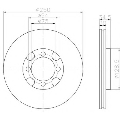 Foto Disco de freno HELLA 8DD355102001