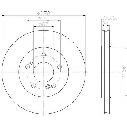 Photo Brake Disc HELLA 8DD355122252