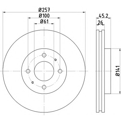 Photo Brake Disc HELLA 8DD355106481