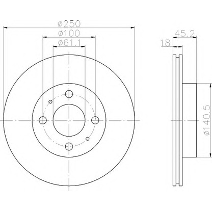 Photo Brake Disc HELLA 8DD355105161