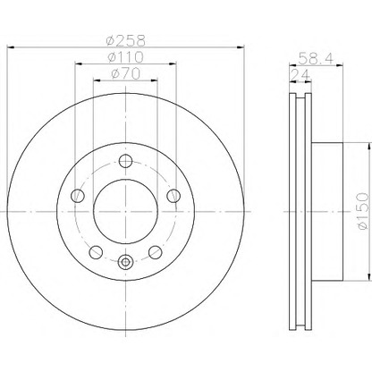 Photo Brake Disc HELLA 8DD355101421