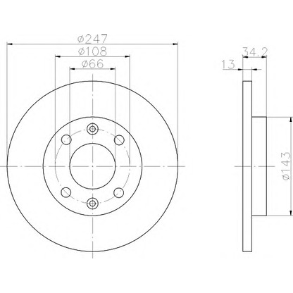 Photo Brake Disc HELLA 8DD355106181