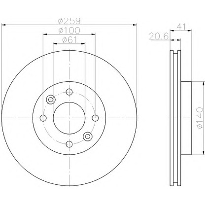 Photo Brake Disc HELLA 8DD355102491