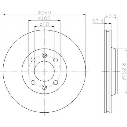 Photo Brake Disc HELLA 8DD355102081