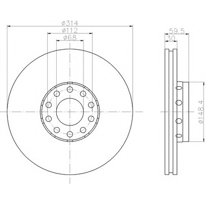 Photo Brake Disc HELLA 8DD355104351