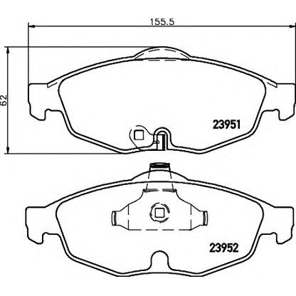 Фото Комплект тормозных колодок, дисковый тормоз HELLA 8DB355011991