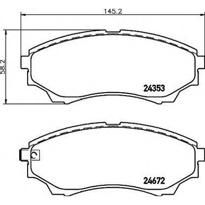 Фото Комплект тормозных колодок, дисковый тормоз HELLA 8DB355012381