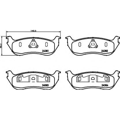 Photo Brake Pad Set, disc brake HELLA 8DB355012481