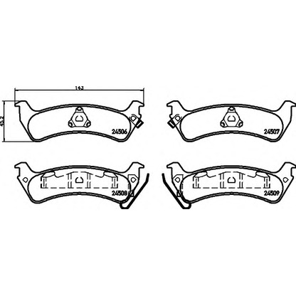 Photo Brake Pad Set, disc brake HELLA 8DB355013091