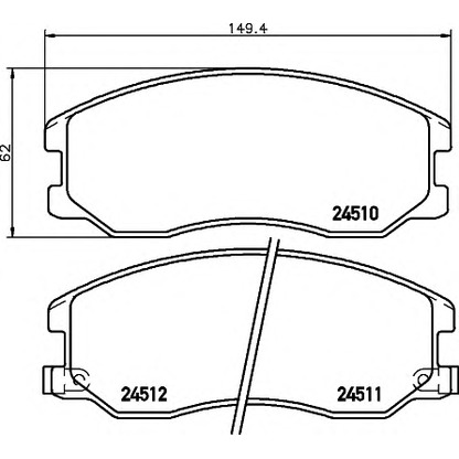 Фото Комплект тормозных колодок, дисковый тормоз HELLA 8DB355013121