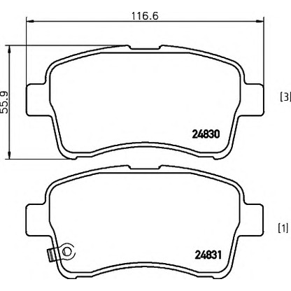 Photo Brake Pad Set, disc brake HELLA 8DB355014761