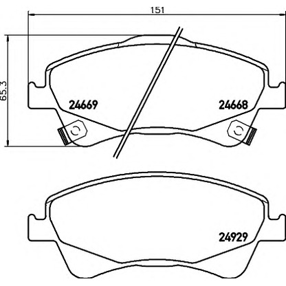 Photo Brake Pad Set, disc brake HELLA 8DB355014881