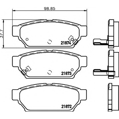 Photo Brake Pad Set, disc brake HELLA 8DB355016701