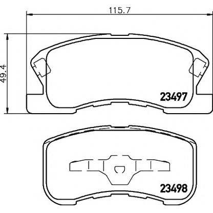 Photo Brake Pad Set, disc brake HELLA 8DB355017111