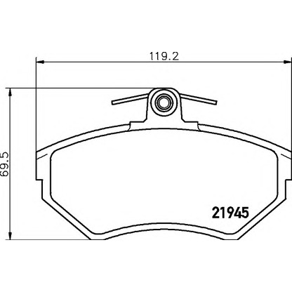 Photo Brake Pad Set, disc brake HELLA 8DB355018241