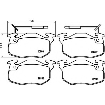 Foto Kit pastiglie freno, Freno a disco HELLA 8DB355018961