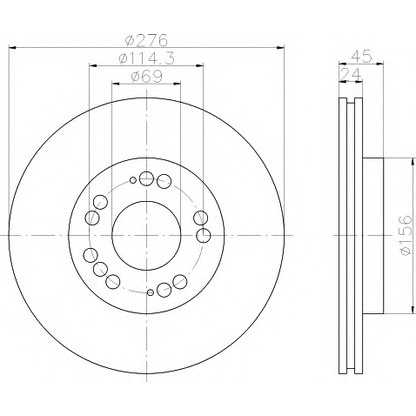 Photo Brake Disc HELLA 8DD355108741