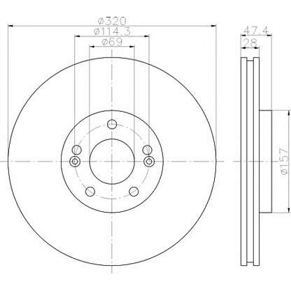 Photo Brake Disc HELLA 8DD355117971