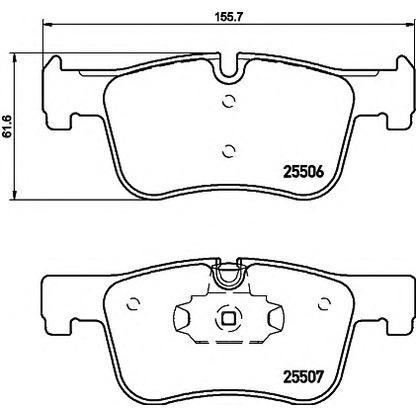 Фото Комплект тормозных колодок, дисковый тормоз HELLA 8DB355019771