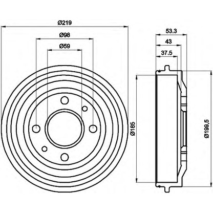 Фото Тормозной барабан HELLA 8DT355301961