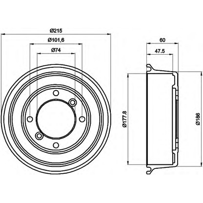 Photo Brake Drum HELLA 8DT355302041