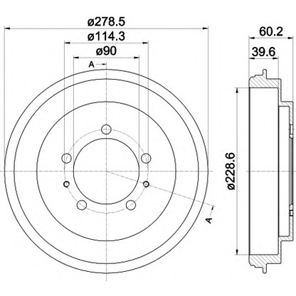 Photo Brake Drum HELLA 8DT355302431