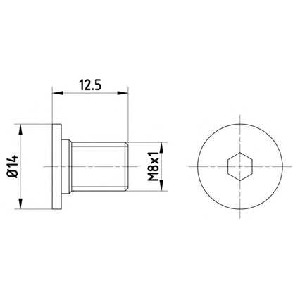 Photo Screw; Bolt, brake caliper HELLA 8DZ355209021