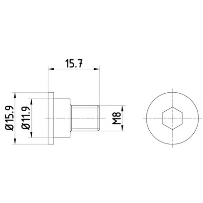 Photo Bolt, brake disc HELLA 8DZ355209031