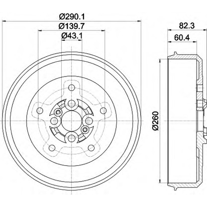 Photo Brake Drum HELLA 8DT355302501