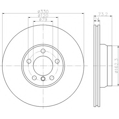 Photo Brake Disc HELLA 8DD355119561