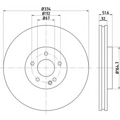 Photo Brake Disc HELLA 8DD355122391