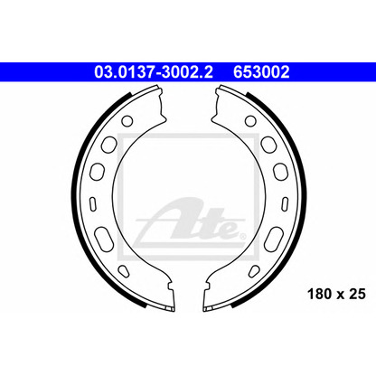 Photo Brake Shoe Set, parking brake ATE 03013730022