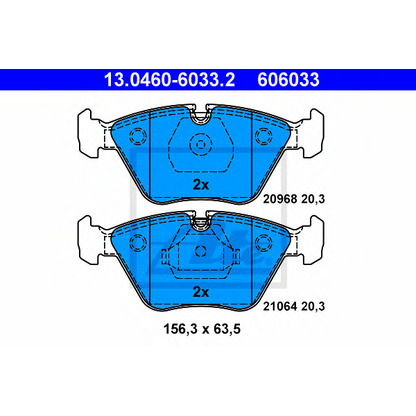 Photo Kit de plaquettes de frein, frein à disque ATE 13046060332