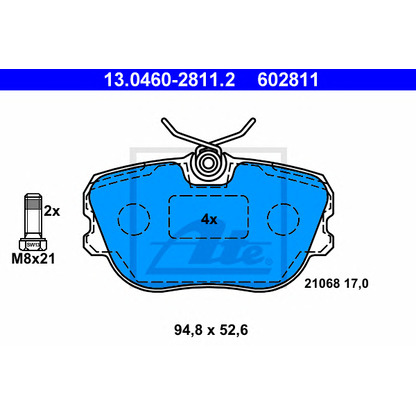 Photo Brake Pad Set, disc brake ATE 13046028112