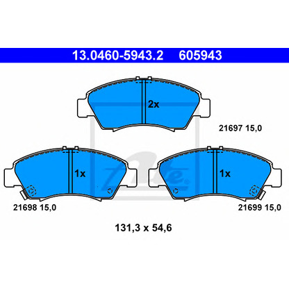 Photo Brake Pad Set, disc brake ATE 13046059432