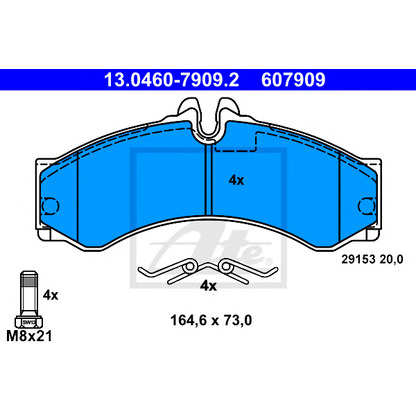 Photo Brake Pad Set, disc brake ATE 13046079092